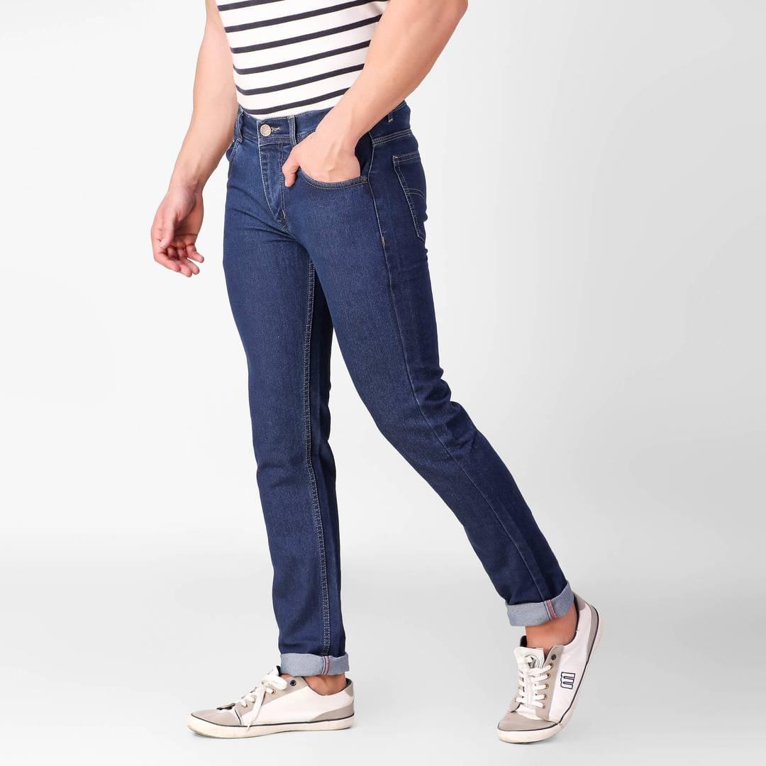 Blue Denim Regular Fit Mid-Rise Jeans