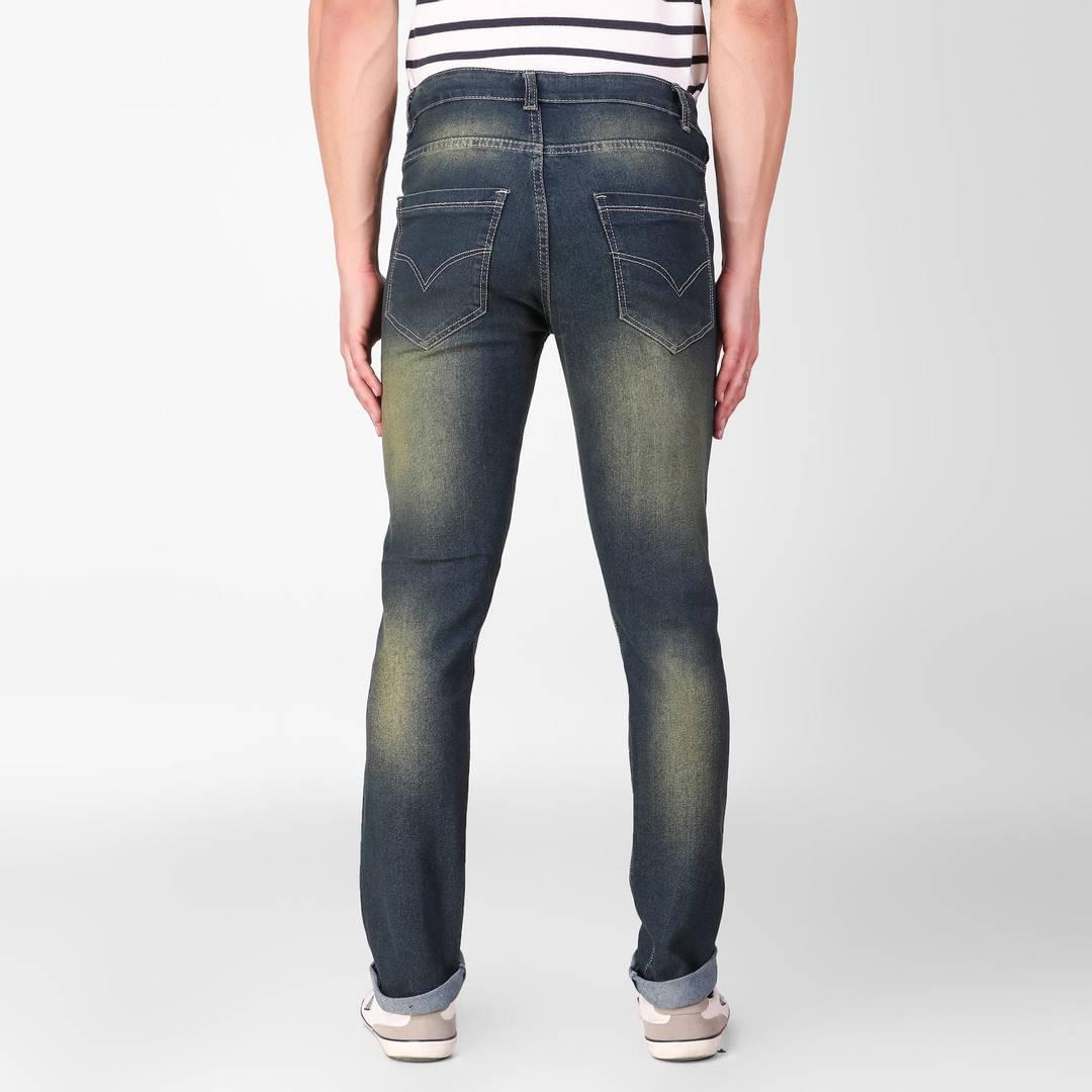 Black Faded Denim Regular Fit Mid-Rise Jeans
