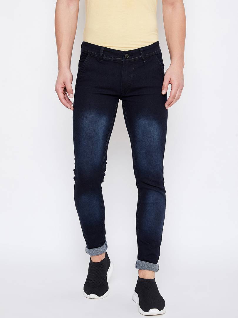 Slim-fit faded black jeans