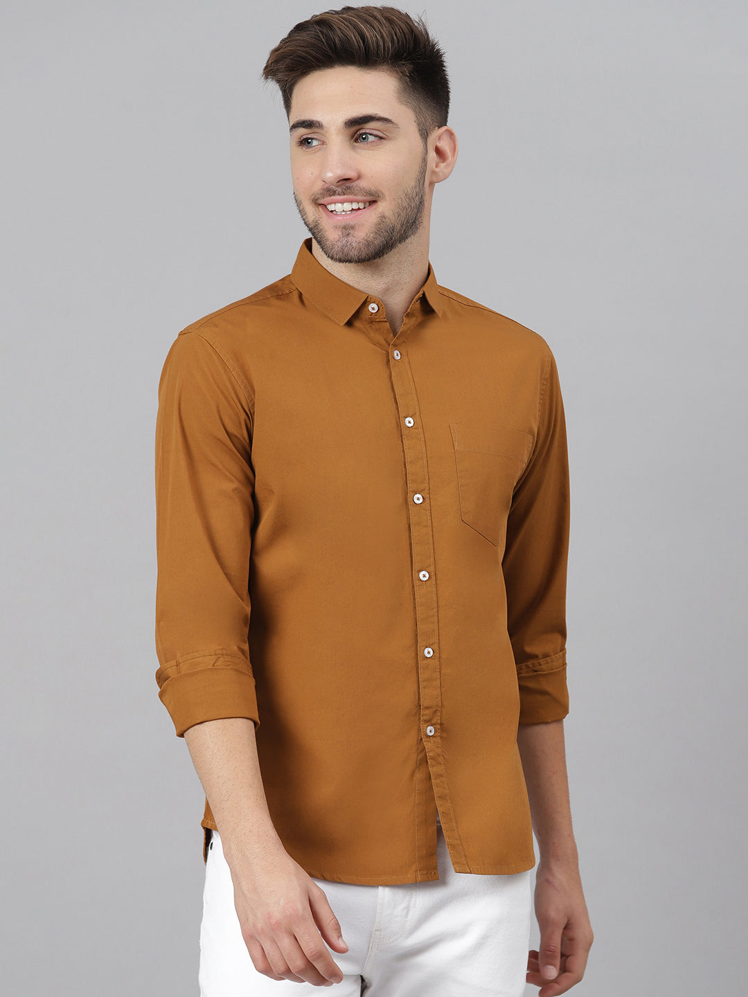 Men Formal Shirt with Patch Pocket