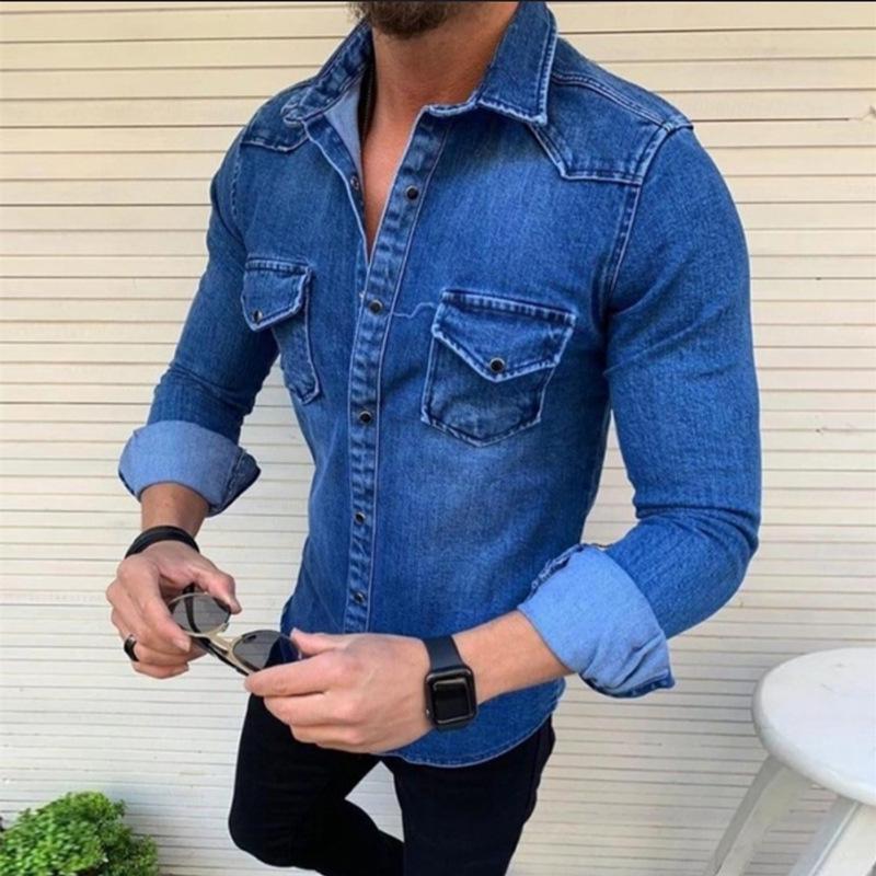Men Blue Slim Fit Faded Casual Shirt