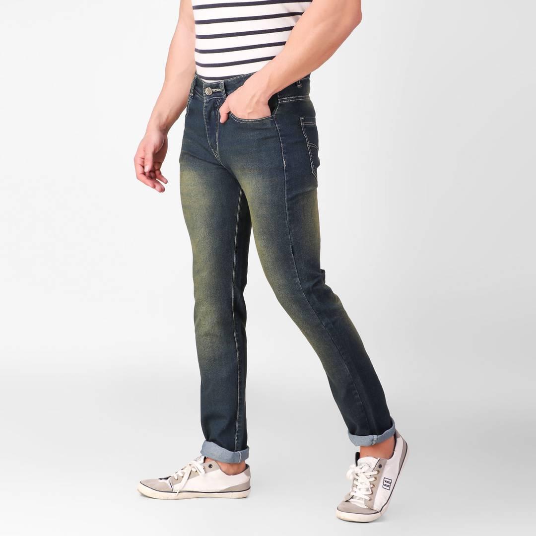 Black Faded Denim Regular Fit Mid-Rise Jeans
