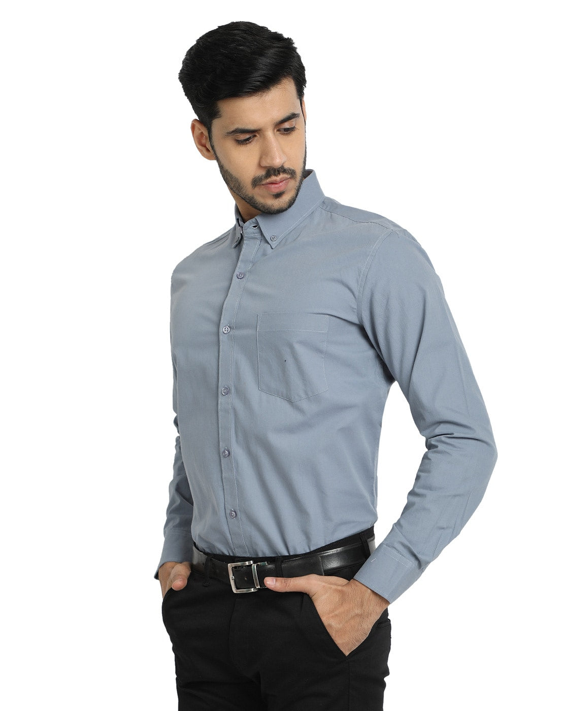 Button-Down Collar - Cotton Shirt