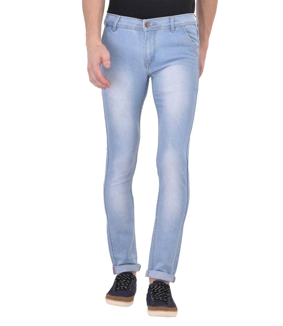 Blue Stretchable Denim Faded Regular Fit Jeans