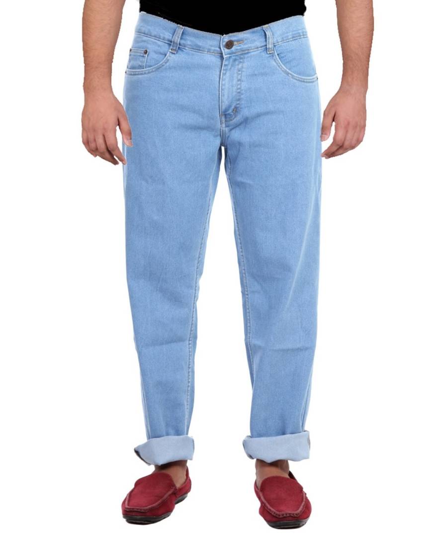Blue Strechable Regular Wear Jeans