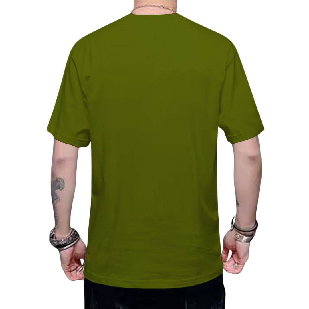 Stylish Dark Green Regular Fit Half Sleeves Round Neck Indian Tricolor Printed T-Shirt For Men
