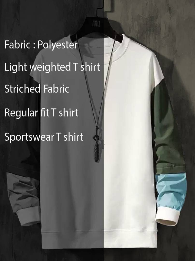 Stylish Polyester Sports Wear Regular Fit Solid Round Neck T-Shirt For Men