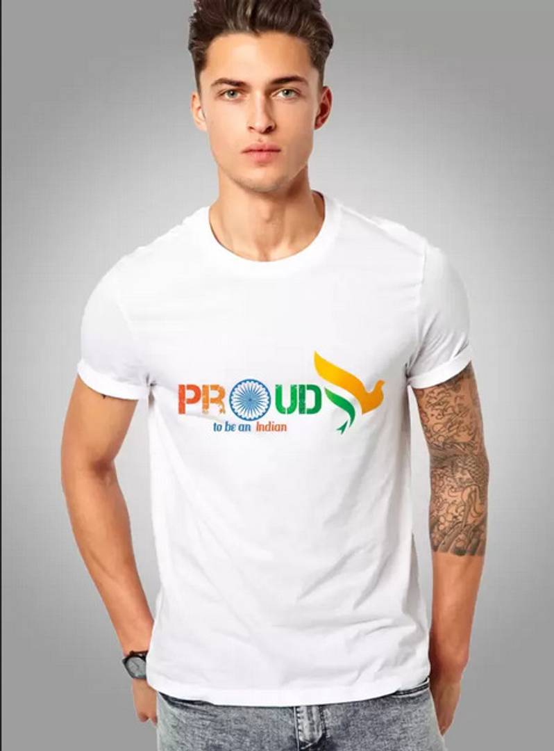 Stunning White Polyester Printed Independence Day Proud To Be Indian Tees For Men