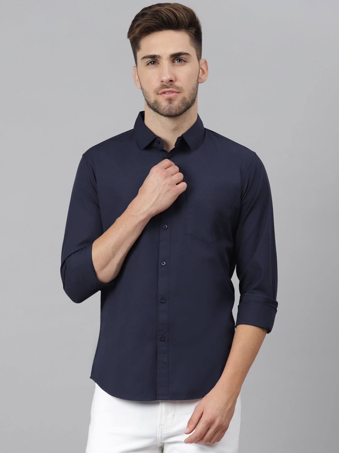 FOCIL Black & Sky Blue Formal Wear Combo Shirt for Men's (Pack of 2) :  : Fashion