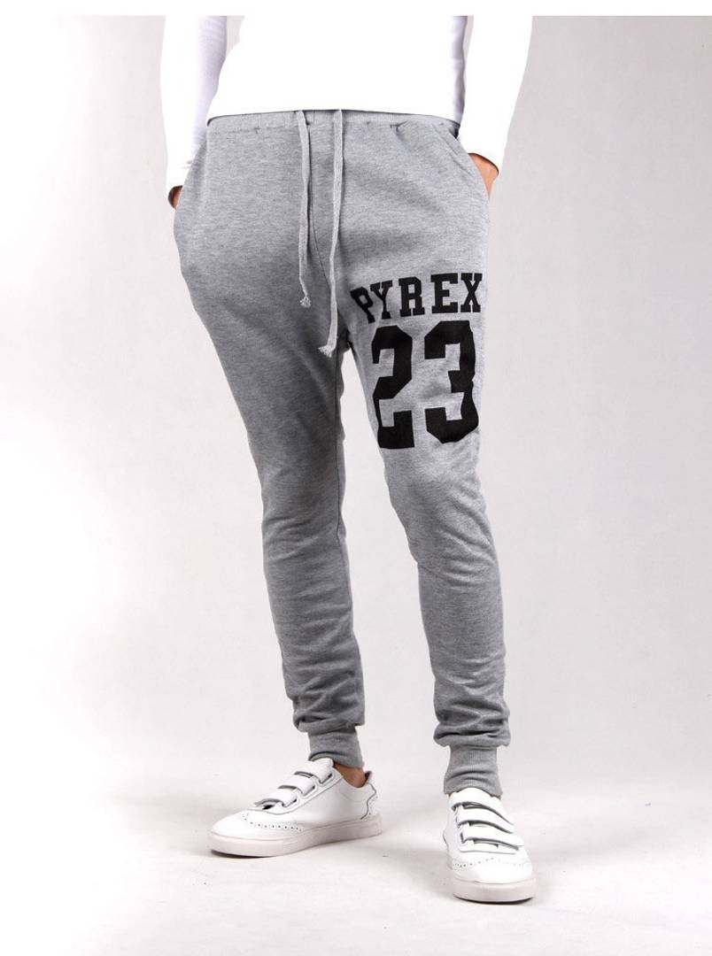 Grey Polyester Blend Joggers