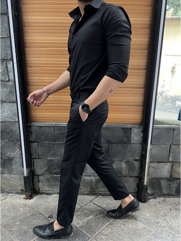 Buy BuyNewTrend Black Lycra Full Length Front Slit Women Trouser Pant  Online at Best Prices in India - JioMart.