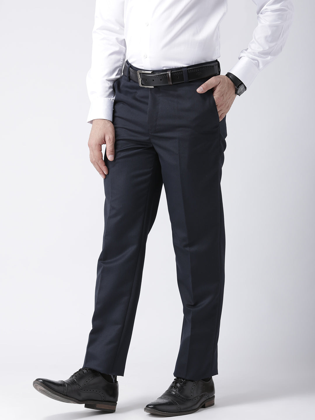 Buy Regular Fit Men Trousers Gray and Blue Combo of 2 Polyester Blend for  Best Price, Reviews, Free Shipping