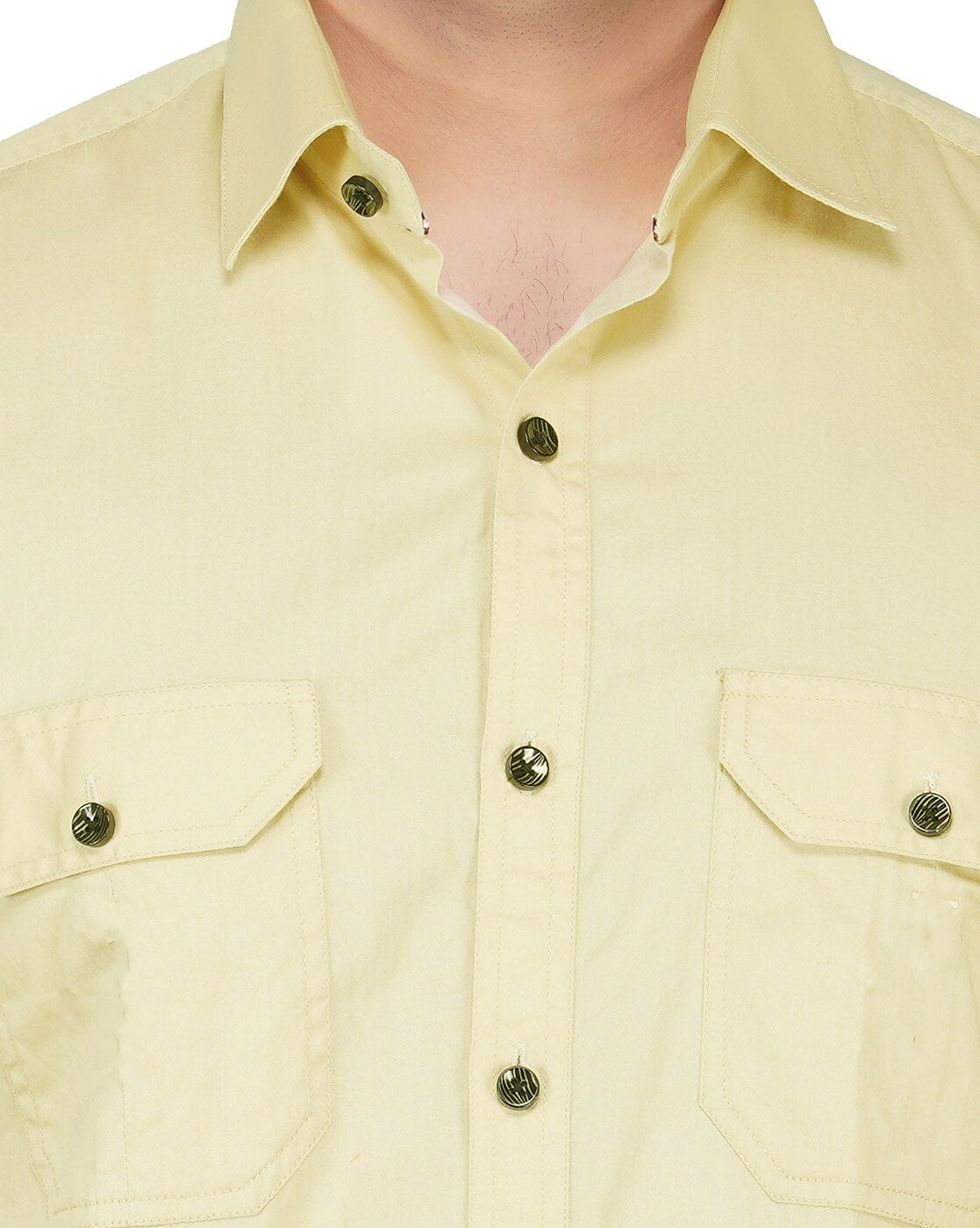 Solid Shirt with Flap Pockets
