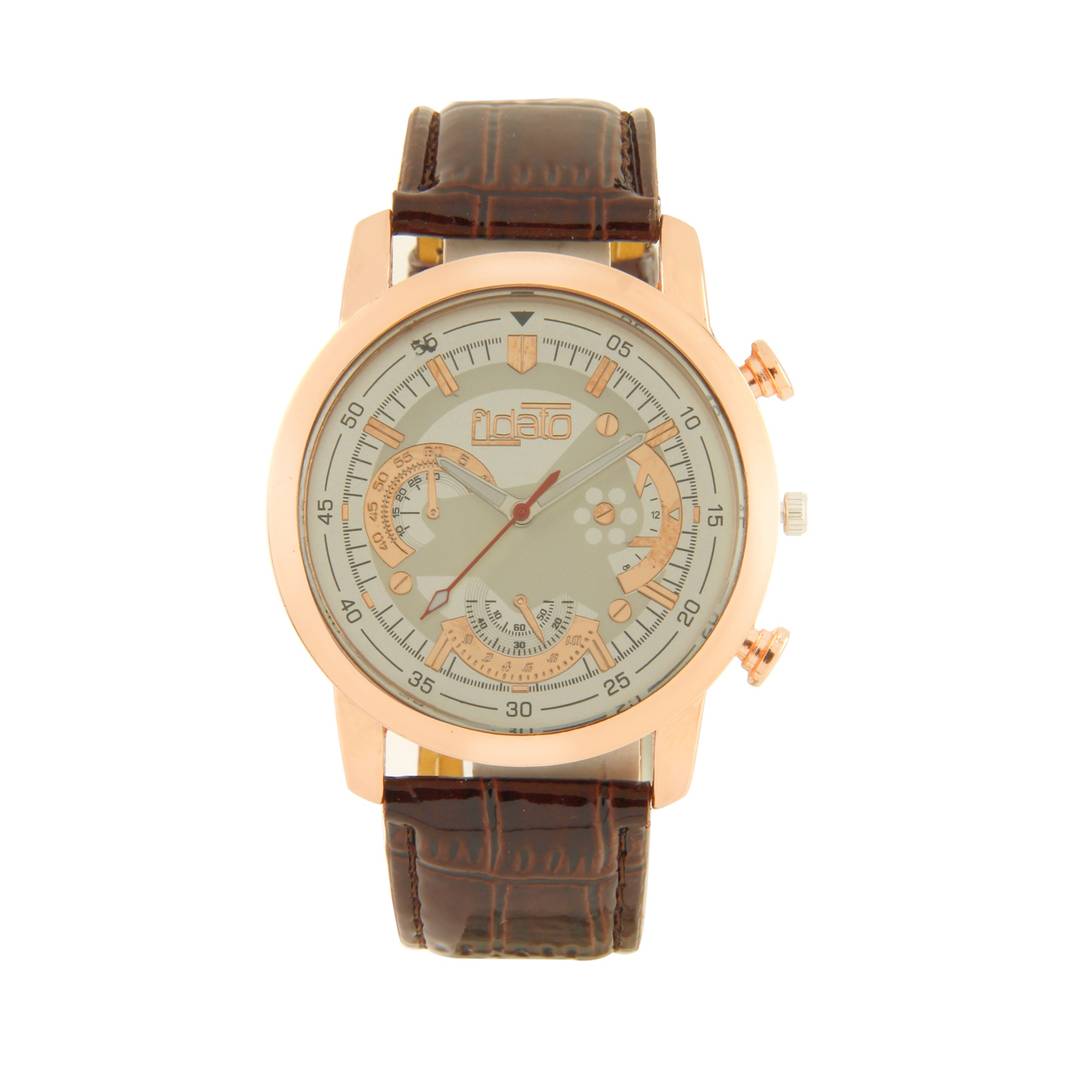 Brown PU Analog Watch For Men
