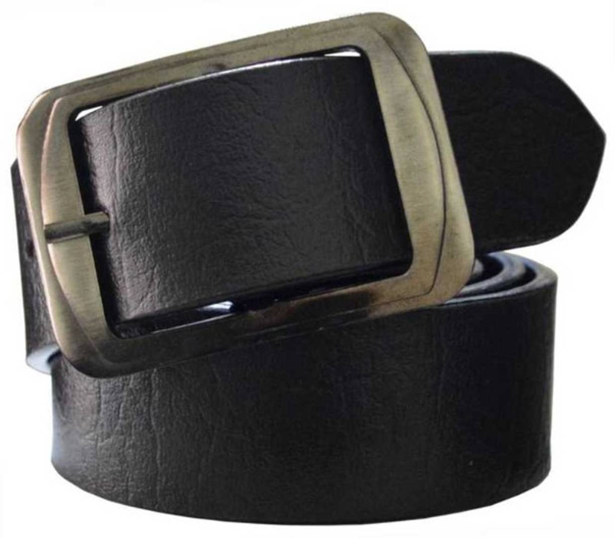 Men Casual Black Synthetic Leather Belt