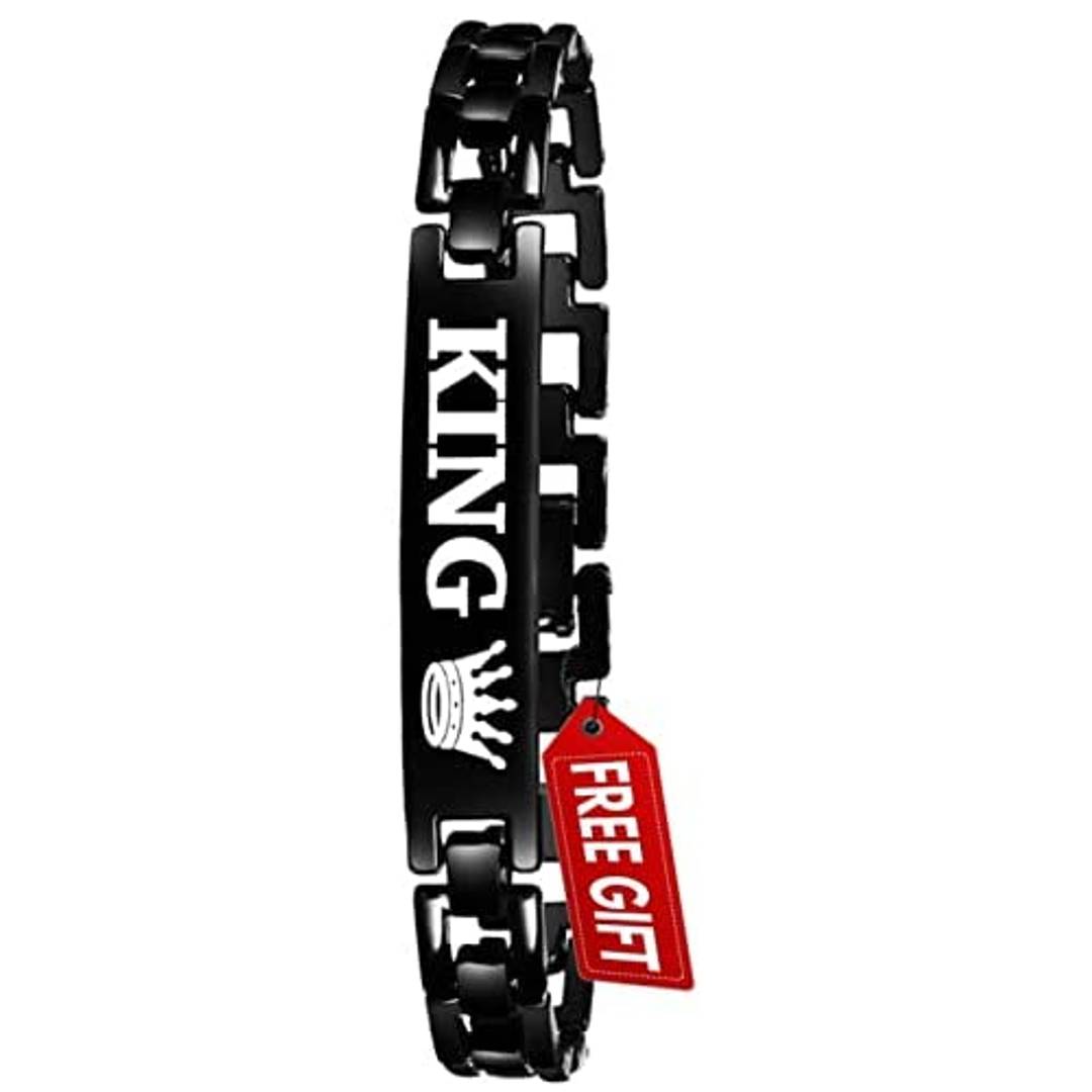 Acnos Brand - Square Black DIAL Analog Silicon Strap ADDI Stylish Designer Analog Watch for Boys with bracelete Pack of 2